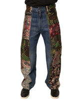Dolce & Gabbana Blue Patchwork Cotton Straight Denim Jeans -   -  Dolce & Gabbana.